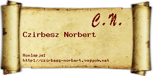 Czirbesz Norbert névjegykártya